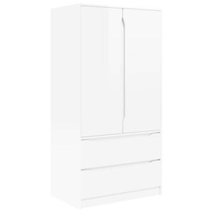 vidaXL Cabinet de salle de bain Blanc brillant 79 5 x 49 x 156 cm