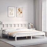 vidaXL Cadre de lit sans matelas blanc 200x200 cm bois massif de pin