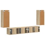 vidaXL Ensemble meuble TV 4 Pièces Chêne Sonoma Bois d'ingénierie