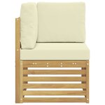 vidaXL Canapé d'angle extérieur Bois d'Acacia Massif Blanc