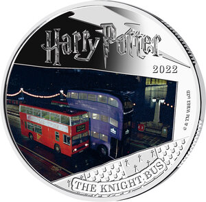 Pièce de monnaie en cupronickel 50 cents g 31.1 (1 oz) millésime 2022 harry potter samoa cu-ni knight bus