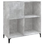 vidaXL Armoire à disques gris béton 84 5x38x89 cm bois d'ingénierie