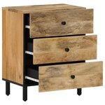vidaXL Table de chevet 50x33x60 cm bois de manguier massif