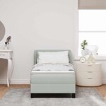 vidaXL Lit à ressorts avec matelas Gris clair 80 x 200 cm Velours