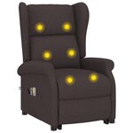 vidaXL Fauteuil de massage Marron foncé Tissu