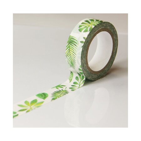Masking tape - Feuilles tropicales - Repositionnable - 15 mm x 10 m