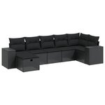 vidaXL Salon de jardin 8 Pièces avec coussins noir résine tressée
