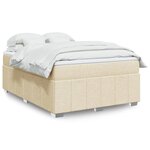 vidaXL Sommier à lattes de lit avec matelas Crème 160x200 cm Tissu