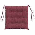 vidaXL Coussins de siège 2 Pièces Bordeaux 40 x 40 x 6 cm tissu