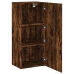 vidaXL Meuble TV mural chêne fumé 40 5x30x90 cm bois d'ingénierie