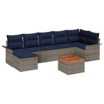 vidaXL Ensemble de canapé de jardin 8 Pièces Gris Poly rotin