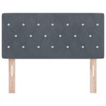 Tête de lit vidaXL Boutons en cristal Capitonnée Gris foncé 100 cm Velours