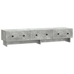 vidaXL Meuble TV Gris béton 147 x 34 5 x 30 cm Bois d'ingénierie