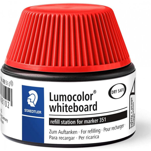 Flacon recharge pour feutre effaçable sec - rouge - lumocolor - staedtler