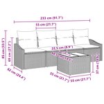 vidaXL Ensemble de 5 Pièces de Canapés de Jardin avec Coussins Gris Rotin Poly