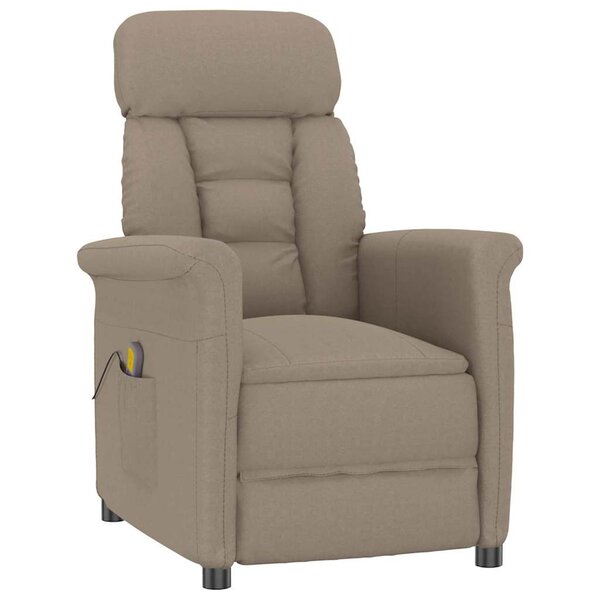 vidaXL Chaise de massage avec coussin Taupe 70.5 x 96.5 x 95 cm tissu