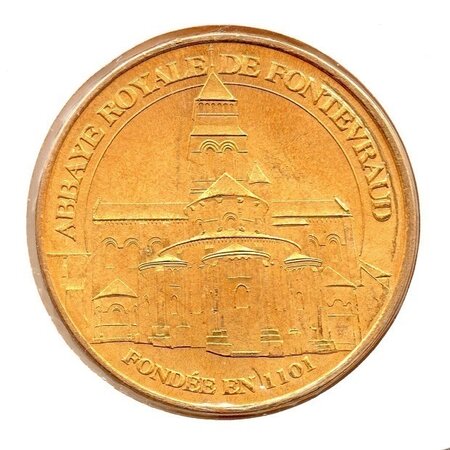Mini médaille monnaie de paris 2009 - abbaye royale de fontevraud