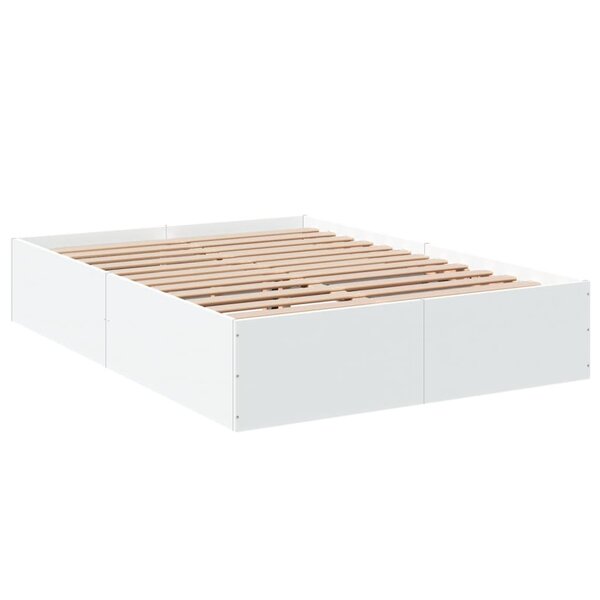 vidaXL Cadre de lit blanc 140x200 cm bois d'ingénierie