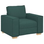 Ensemble de canapé 3 pièces avec coussins en tissu vert foncé