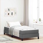 vidaXL Lit à ressorts avec matelas Gris foncé 90 x 200 cm tissu