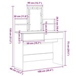 vidaXL Table de Toilette avec tiroir Bois ancien 100 x 40 x 130 cm
