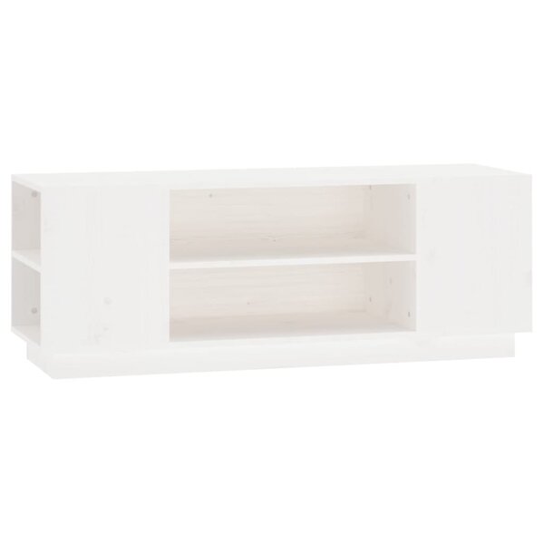 vidaXL Meuble TV Blanc 110x35x40 5 cm Bois de pin massif