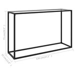 vidaXL Table console Transparent 120x35x75 cm Verre trempé