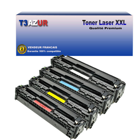T3AZUR - Lot de 4 Toners compatibles avec Canon 718 pour Canon LBP-7200  LBP-7200C  LBP-7200CDN  LBP-7200CN (Noir+Couleur)