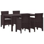 vidaXL Ensemble de salle à manger pour jardin 5 Pièces Marron Rattan Polt