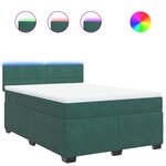 vidaXL Sommier à lattes de lit et matelas Vert foncé 140x190cm Velours