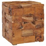 vidaXL Tabouret de rangement Bois de teck massif