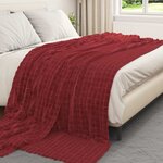 vidaXL Couvertures à jeter 6 Pièces Rouge Bordeaux 270 x 240 cm Toison