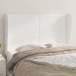 vidaXL Tête de lit avec oreilles Blanc 147x23x118/128 cm Similicuir