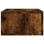vidaXL Table de chevet murale chêne fumé 35x35x20 cm