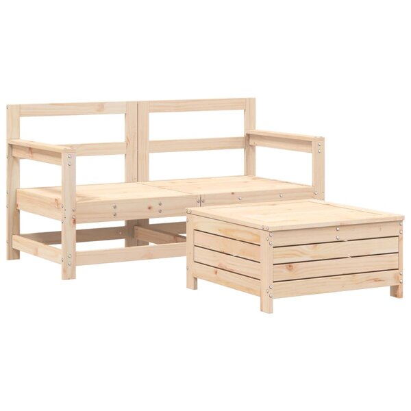 vidaXL Salon de jardin 3 Pièces bois de pin massif
