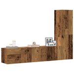 vidaXL Meubles TV muraux 3 Pièces vieux bois bois d'ingénierie