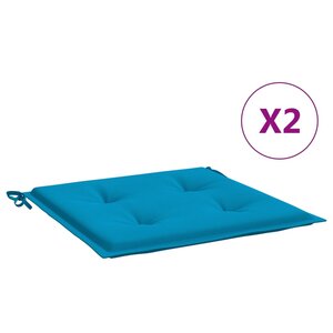 vidaXL Coussins de chaise jardin lot de 2 bleu 40x40x4 cm tissu oxford