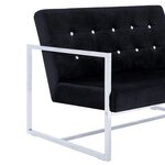 vidaXL Canapé 2 places avec accoudoirs Noir Chrome et velours