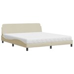 vidaXL Lit avec matelas Dover crème 180x200 cm tissu