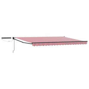 vidaXL Auvent rétractable électrique Rouge Blanc Anthracite 5 x 3 m