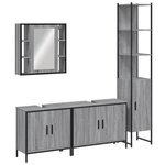 vidaXL Ensemble d'armoires de salle de bain 4 Pièces sonoma gris