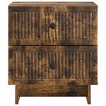 vidaXL Cabinet de chevet avec tiroir Chêne fumé 43 x 34 5 x 47 5 cm