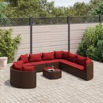 vidaXL Salon de jardin 10 Pièces avec coussins marron résine tressée