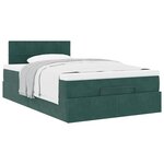 vidaXL Lit ottoman avec matelas vert foncé 120x190 cm velours