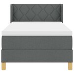 vidaXL Lit à Ressorts avec matelas Gris foncé 90 x 190 cm tissu