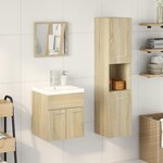 vidaXL Ensemble de meubles de salle de bain 3 Pièces chêne sonoma