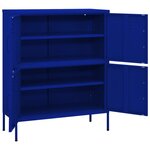 vidaXL Armoire de rangement Bleu marine 80x35x101 5 cm Acier