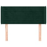 vidaXL Tête de lit avec oreilles Vert foncé 103x16x78/88 cm Velours