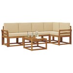 vidaXL Ensemble de canapés d'extérieur 6 Pièces Naturel et Beige