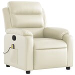 vidaXL Fauteuil de massage inclinable crème similicuir